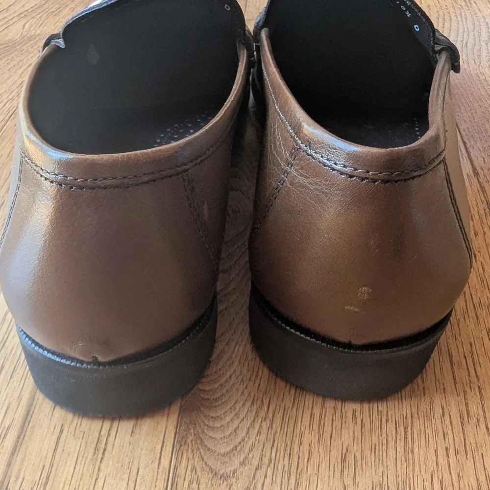 Florsheim Horsebit Loafers Brown Leather Moc Toe Slip On Mens 10.5 D Old Money